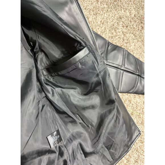 Nova Men Moto Biker PU Leather Jacket Sz M Black Quilted Padded Streetwear - Picture 3 of 8